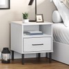 TREATLIFE HOME Maximize Storage with White Bedside Cabinet, Solid Pine