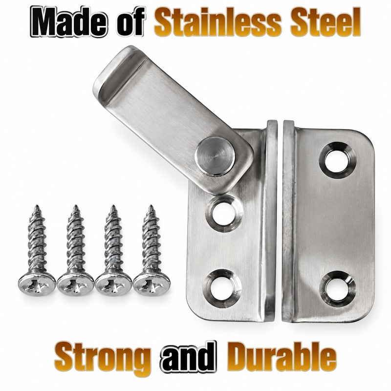 Stainless Steel Flip Latch with Slide Bolt – Lockable Door