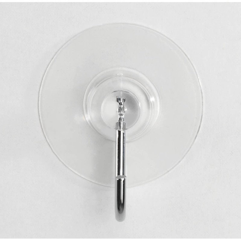WENKO Static-Loc Nickel Hooks Round Transparent, Fixing No Drilling, Set