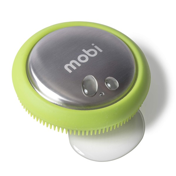 Mobi Odor Remover Steel Soap Bar and Vegetable Brush, Green
