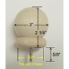 1 pc - 2" Round Wood Ball Finials with 3/16"