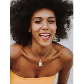 U7 Monogram Necklace A-Z 26 Letters Pendants Platinum Plated Chain with Letter G Initial Necklaces for Men Women