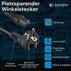 sonero Stromkabel Kaltgerätekabel 3 Polig, 3,0m, 90° Winkel Schutzkontakt Schuko