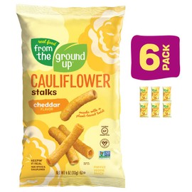 Real Food From The Ground Cauliflower Stalks - 6 Count, 4oz Bags (Cheddar)