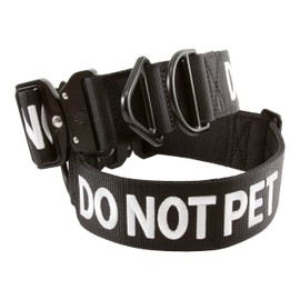 Tacticollar - DO NOT PET, 2 inch Nylon Collar for Small, Medium and Large Dogs, Neoprene Padded Inside, Communicate Your Dogs Needs to Prevent Accidents (Black Medium)