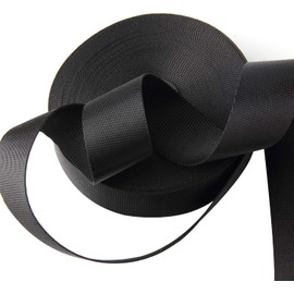 KINMINGZHU 2 Inch Wide 10 Yards Black Nylon Webbing Strap，Polypropylene Heavy Straps for Bags, Hammocks, Outdoor Climbing and DIY Making Luggage Strap, Pet Collar, Backpack Repairing