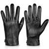 Alepo Genuine Sheepskin Leather Gloves For Men, Winter Warm Touchscreen