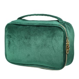 VOCOSTE Velvet Makeup Bag, Multifunctional Cosmetic Bag for Women, Large Makeup Bag Make Up Brush Organizer Bag, Suitable for Lipstick, Eye Shadow, Blush, Makeup Brush, Green