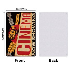 SUPERDANT Cinema Metal Sign Film Player Tin Sign Retro Cinema Show Now Retro Tin Sign Vintage Decorative Art Sign for Man Cave Living Room Playroom Bar Decorative Plaque Sign
