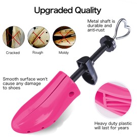 Shoe Stretcher Women Wide Feet - 4 Way Adjustable Stretch Width and Length Shaper Shoe Tree Widener Expander Neon Pink