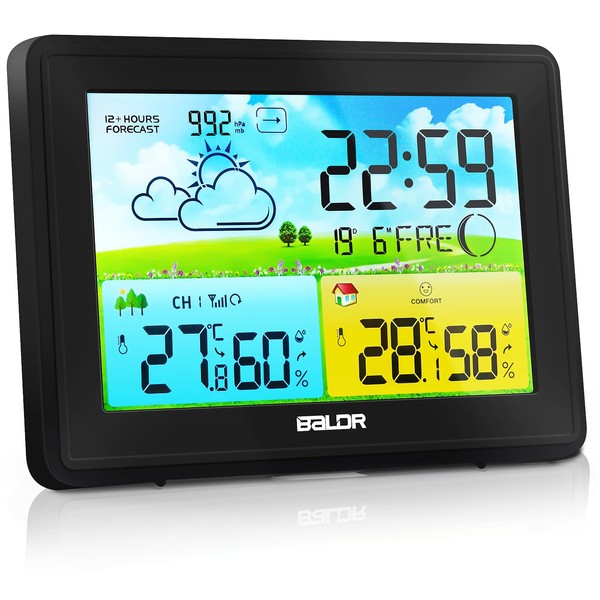 Wireless Weather Station with Outdoor Sensor, Indoor and Outdoor Temperature/Humidity,