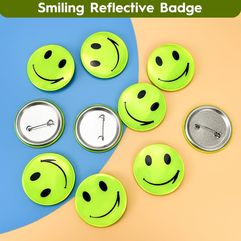 Reflective Smiley Pendant, Safety Reflector Pendant, Children's School Bag, Light