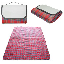 MOLHEM 200x200CM Picnic Blanket with Carrying Handle, Waterproof Sand proof Beach Blanket Outdoor Garden Washable Picnic Mat Camping Accessories for Outdoor Activities