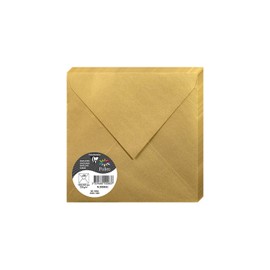 Clairefontaine 50083C Pack of 20 Envelopes Pollen, 165 x 165 mm, 135 g, Gold
