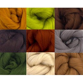 Molten Designs Merino Wool Tops - Earth Tones - Pack of 9