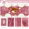 5 Packs Cheesecloth Table Runner Dusty Rose,10FT Gauze Bobo Table