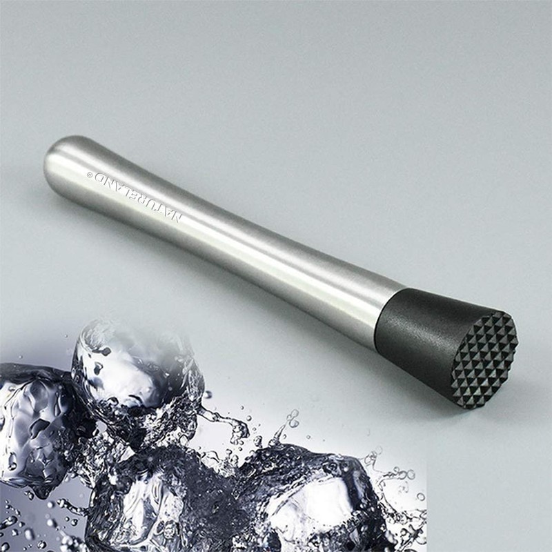 NATURELAND Food-Grad 304 Stainless Steel Cocktail Muddler and Mixing Spoon