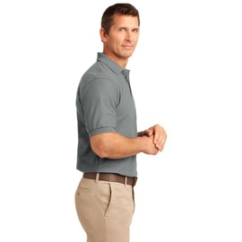 Port Authority Tall Silk Touch Long Sleeve Polo. TLK500LS, Cool Grey, 2XLT
