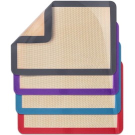 U Chef Set de Alfombrillas antiadherentes para hornear, Tapete para horno de silicón flexible y resistente, Alfombrillas para repostería (4 Piezas)