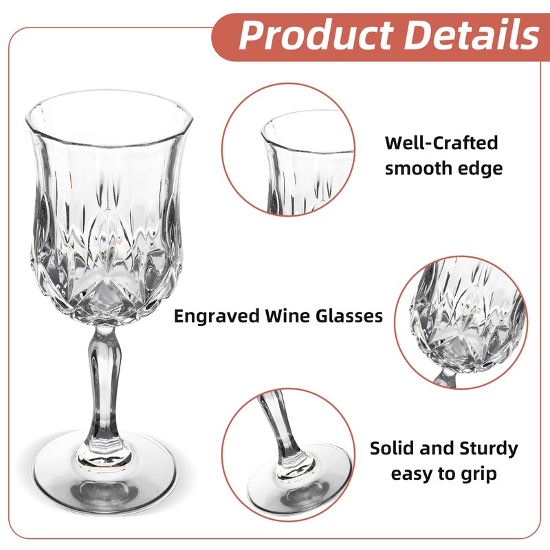 UMEIED 12 Pack 7.2oz Wine Glasses, Small Stemware for Red