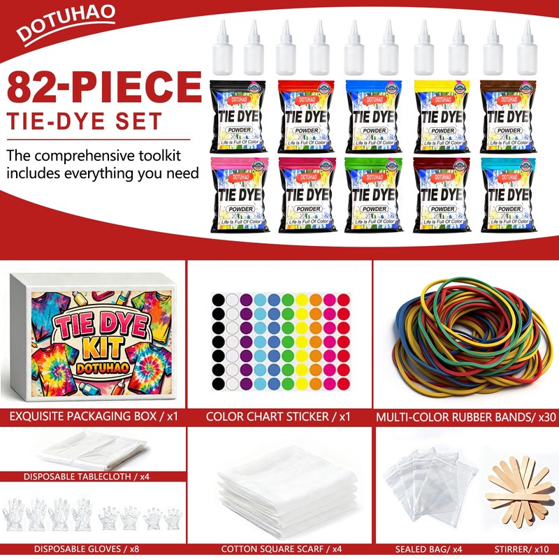 DOTUHAO 10 Colors Tie Dye Powder Kit, Tie Dye Set