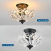 HuixuTe Modern Semi Flush Mount Ceiling Light, 3-Light Black Close