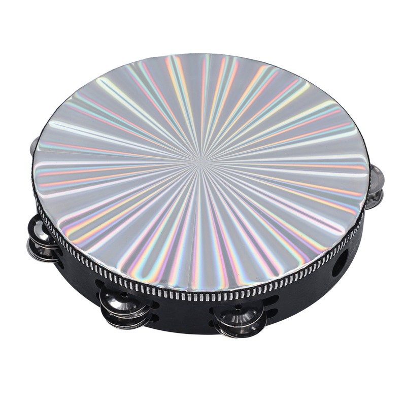 Radiant Tambourine Reflective Clear Crisp Sound Double Row Bell Drum
