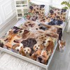 CVHouse 3D Dogs Bed Sheets Sets Queen Size,3D Dog Bedding
