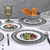 Lechoo Melamine Dinnerware Sets-12pcs Melamine Plates and Bowls Set, Unbreakable,