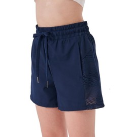 Girls Athletic Shorts with Spandex Liner Quick Dry Running Fitness Shorts for Kids Teen Active Sports Track Navy