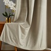 LinenZone Velvet Patio Door Curtain for Sliding Glass Door. Beige