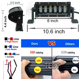 FSYF 7 Inch 48w Led Light Bar with High Low Beam Led Work Light Spot Flood Combo for 4x4,SUV,ATV,Truck,Boat