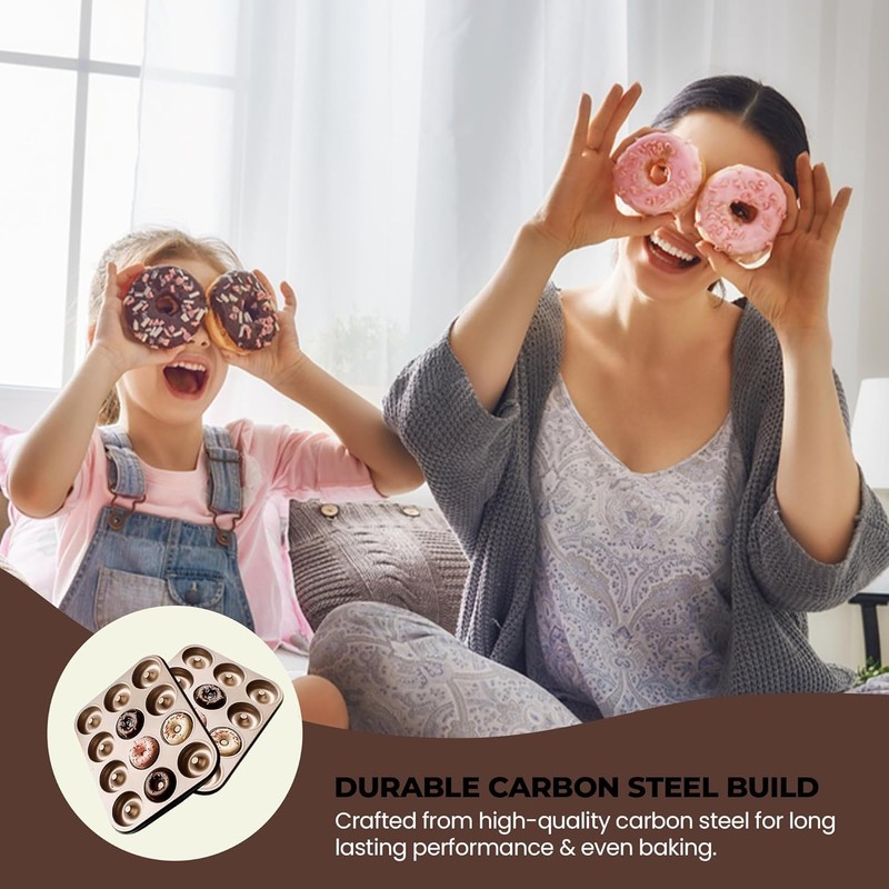 Old Tjikko Doughnuts Baking Mould, 12 Cavities Doughnut Mould, Baking