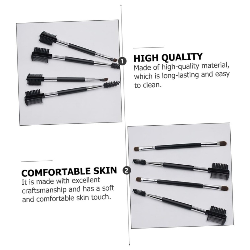 Minkissy Professional Eyebrow Brush Set 3pcs Double-ended Brush Eyebrow Stencil