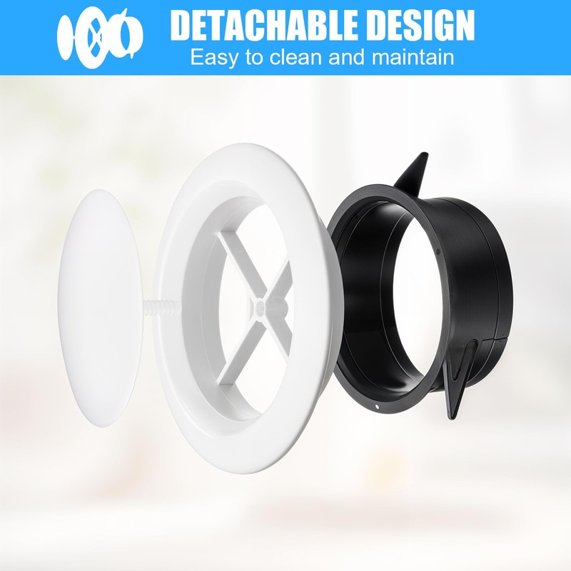6 Inch Soffit Vent, Adjustable Air Vent Cover, ABS Round