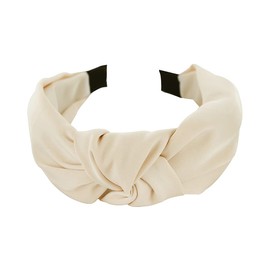 axy Headband with Knot and Satin Covered Vintage Beautiful Headband Hair Accessories Women's Hair Band HR35A (Sand Beige)