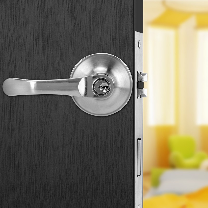 Zinc Alloy Entrance Bedroom Privacy 3 Lever Door Handle Lock