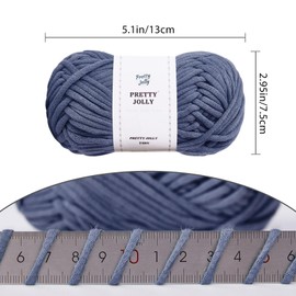 Pretty Jolly 4 Skeins Easy Crochet Yarn Soft Knitting Yarn for Beginners Cotton-Nylon Blend Yarn Easy-Use Yarn for Starters Crochet Kit Making Yarn for DIY Craft Total Length 4×50m(4×50g)(Navy Blue)