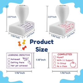 Teacher Stamps,Checkbox Grading Teacher Stamps, Teacher Grading Stamps, Teacher Gifts, Classroom Teacher Stamps, Easy Grading, Improved Efficiency, Happy Teaching (Red+Purple)