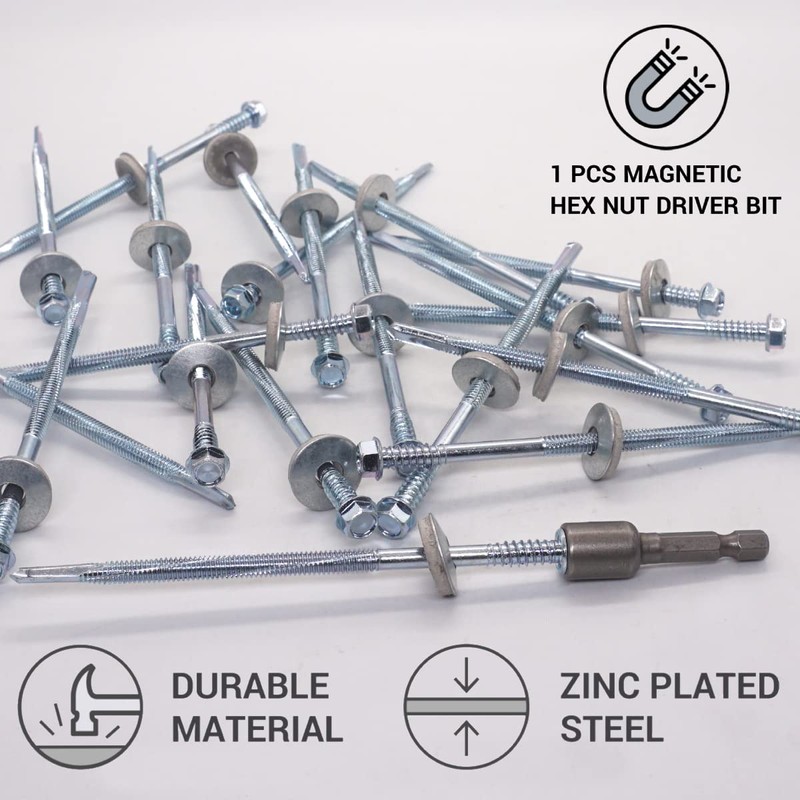 SKIR'CO (Pack of 30) Self Drilling 5.5 x 120mm Zinc