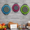 Qimh Collapsible Colander Set of 3 Round Silicone Kitchen Strainer