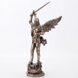 Veronese Design 11 3/8 inch Mont St Michel Archangel Saint Michael Cold Cast Resin Bronze Finish Sculpture Decoration