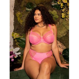 Elomi Matilda Banded Plunge Underwire Bra (8900),34H,Wild Cherry