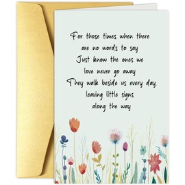 Obbyidk Flower Sympathy Card, Bereavement Card, Sorry for Your Loss Card, Condolence Card, The Ones We Love Never Go Away