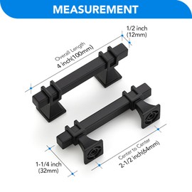 HOME EDIT 10 Pack 2-1/2 inch Black Cabinet Handles Square Zinc-Alloy Pulls for Kitchen Dresser Closet and Bathroom Cabinets Hardware