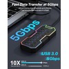 ZIUMIER USB 3.0 Hub,7 Ports USB Expander with RGB LED