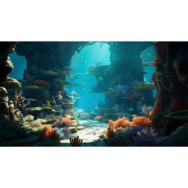 Riivvdise Aquarium Background Underwater World Coral Reef and Tropical Fish Terrarium Backdrop Undersea Landscape Tank Background Wallpaper Poster Reptile Habitat Backdrop Vinyl 72x18in