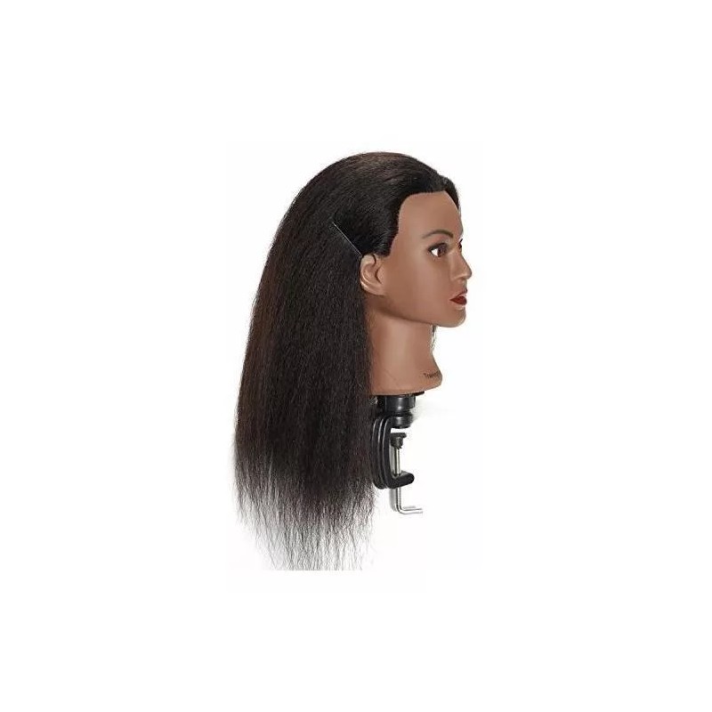 Training Head Maniqui Cabeza Cabello Natural Negro #2 40.6 Cm