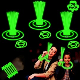 Leetous Fourth of July Kids Party Favors Supplies,72 PCS Red White Blue Glow Sticks Party Pack,Light up Bracelets Necklaces Accessories, Glow Party Decorations for 4th of July,Patriotic,Memorial Day