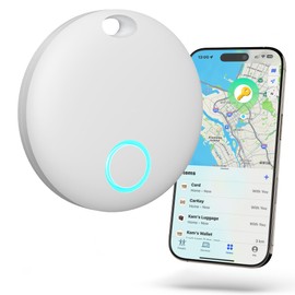 Air Tracker Tags GPS Tracker, Key Finder Bluetooth Luggage Tracker with Keychain, Works with Apple Find My (iOS Only), Item Locator for Key, Wallet, Suitcase, Bags, IP67 Waterproof, Battery Include